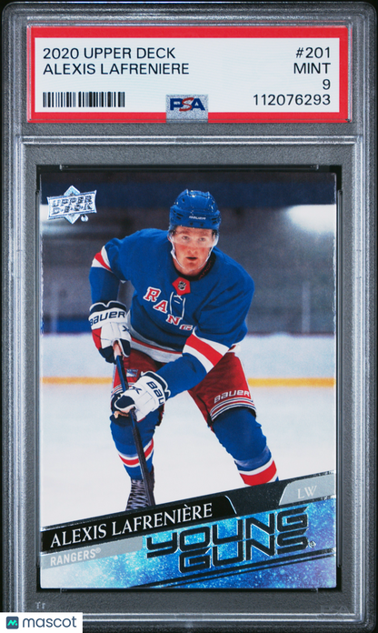 2020 Upper Deck - Alexis Lafreniere #201 - YOUNG GUNS ROOKIE - PSA - YG Rookie