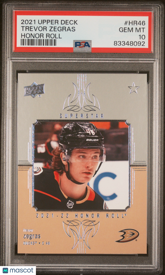 2021-2022 Upper Deck Honor Roll Trevor Zegras #HR46 PSA 10