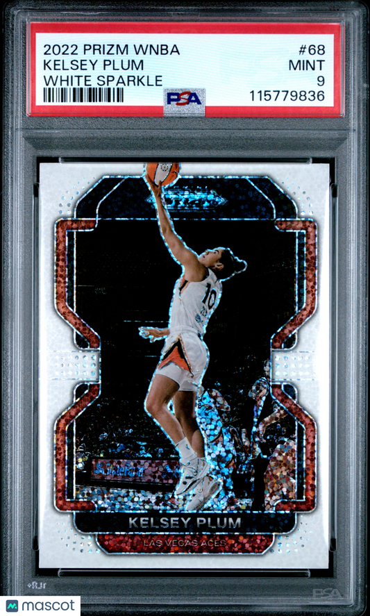 2022 Panini Prizm WNBA- Kelsey Plum -White Sparkle SSP - PSA - White Sparkle SSP