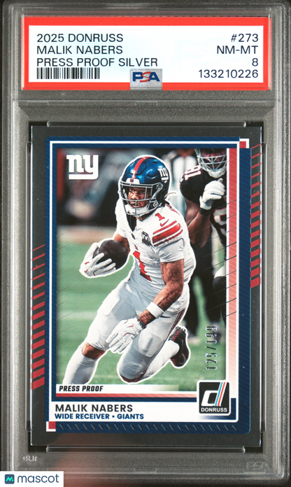 2025 Panini Donruss - Malik Nabers - Press Proof Silver /199 - PSA - Silver /199