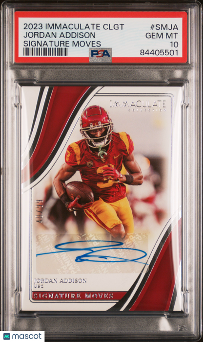 2023 Immaculate Collegiate - Jordan Addison - ROOKIE AUTO /99 - PSA 10