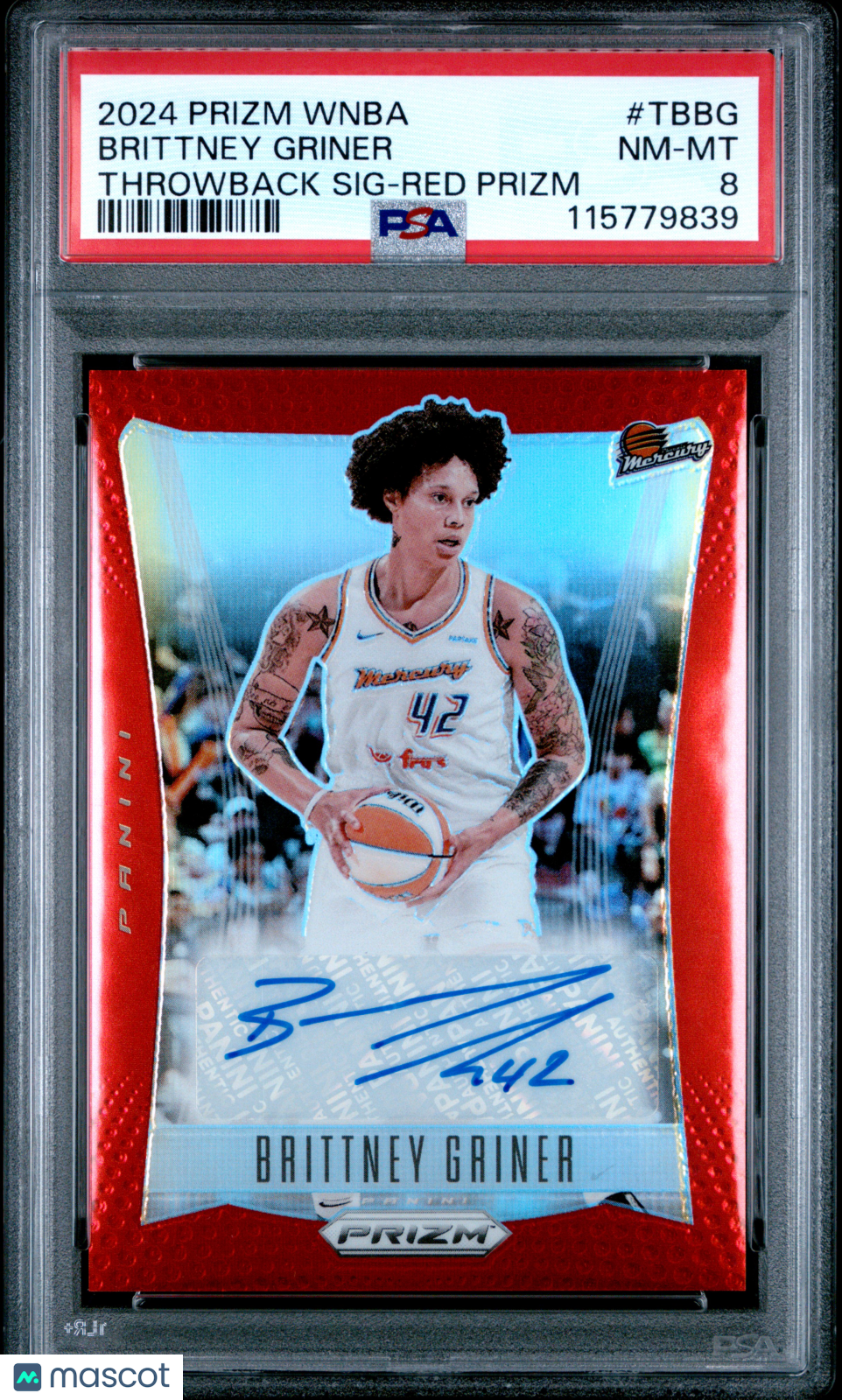 2024 Panini Prizm WNBA- Thrwbck Sigs Red /99 AUTO- Brittney Griner- Red /99- PSA