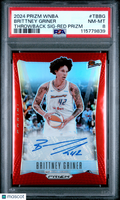 2024 Panini Prizm WNBA- Thrwbck Sigs Red /99 AUTO- Brittney Griner- Red /99- PSA