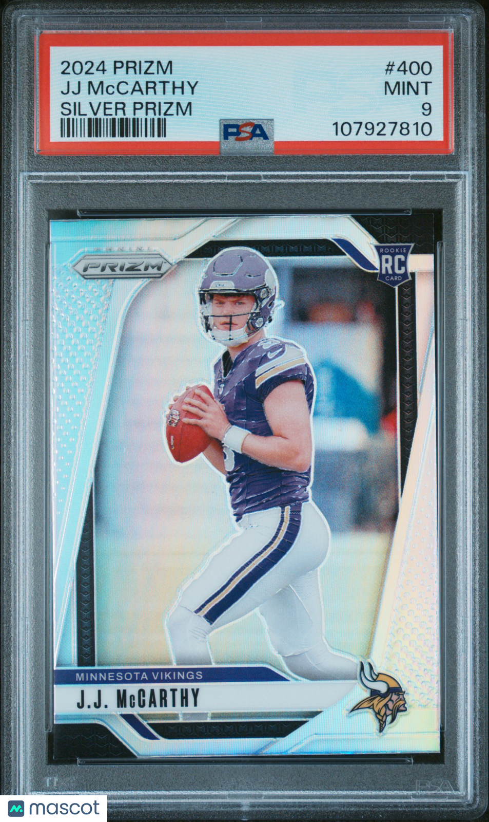 2024 Panini Prizm - JJ Mccarthy #400 - ROOKIE - Silver Prizm ROOKIE - PSA 9