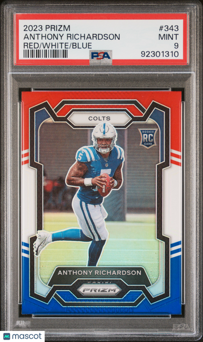 2023 Panini Prizm - Anthony Richardson #343 - Red/White/Blue - ROOKIE - PSA 9