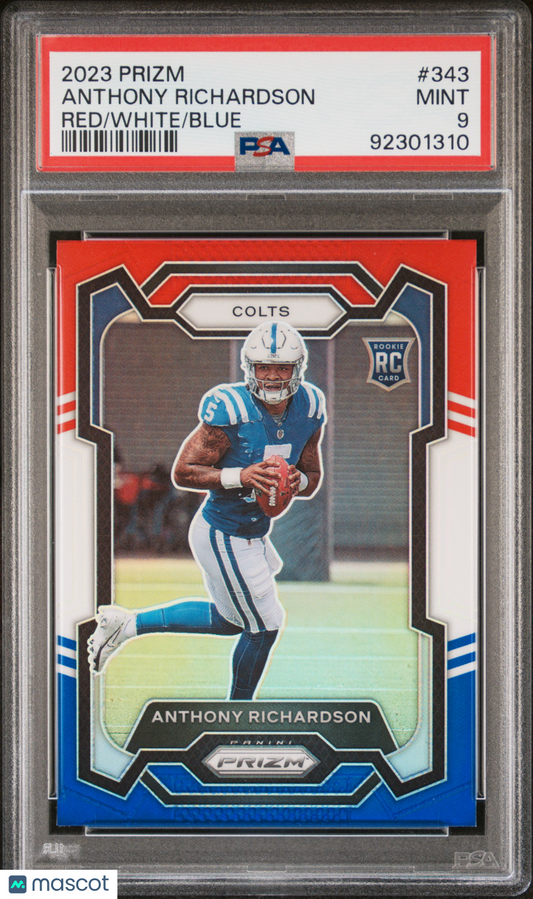2023 Panini Prizm - Anthony Richardson #343 - Red/White/Blue - ROOKIE - PSA 9