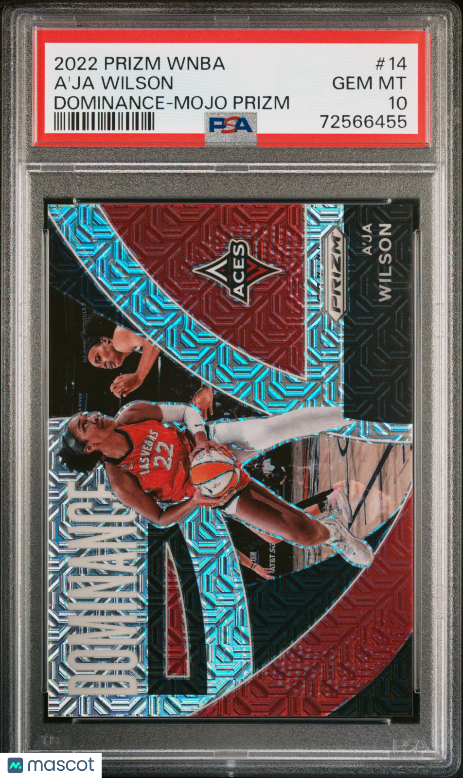 2022 Panini Prizm WNBA - A'ja Wilson #14 - Dominance - Mojo Prizm /25 - PSA 10