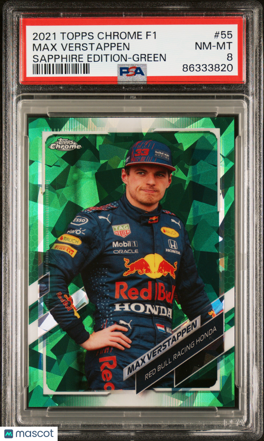2021 Topps Chrome F1 Sapphire Edition Max Verstappen #55 PSA 8 - /75, ## 31/75