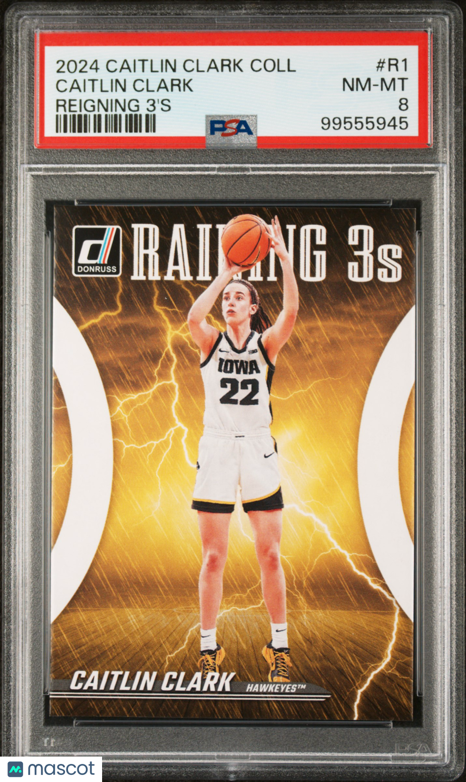 2024 Panini Caitlin Clark Collection Reigning 3'S Caitlin Clark #R1 PSA 8