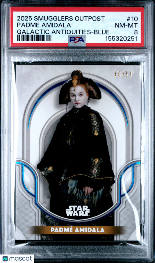 2025 Star Wars Smugglers Outpost - Padme Amidala - Blue Foil /50 - PSA - /50