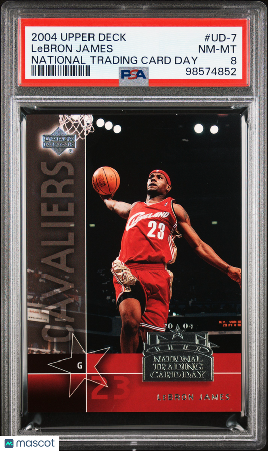 2004 Upper Deck National Trading Card Day LeBron James ROOKIE #UD-7 PSA 8