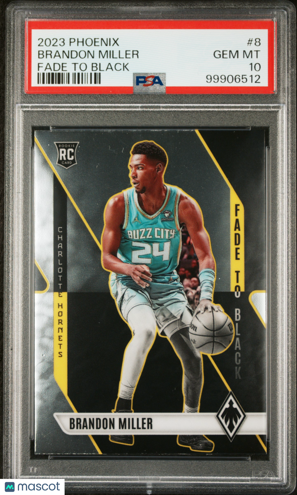 2023 Panini Phoenix Fade To Black Brandon Miller ROOKIE #8 PSA 10
