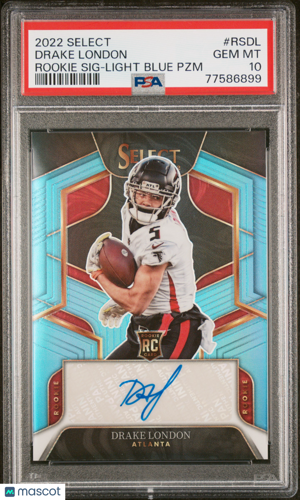 2022 Select - Drake London - Light Blue Rookie /49 - ROOKIE AUTO /49  - PSA 10