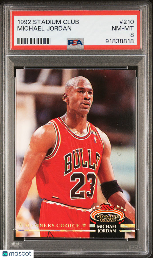 1992 Stadium Club Michael Jordan #210 PSA 8