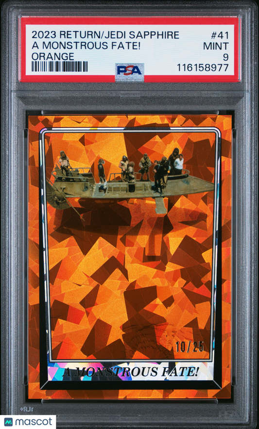 2023 Topps Chrome Sapphire- Star Wars - A Monstrous Fate! - Orange /25 - PSA /25