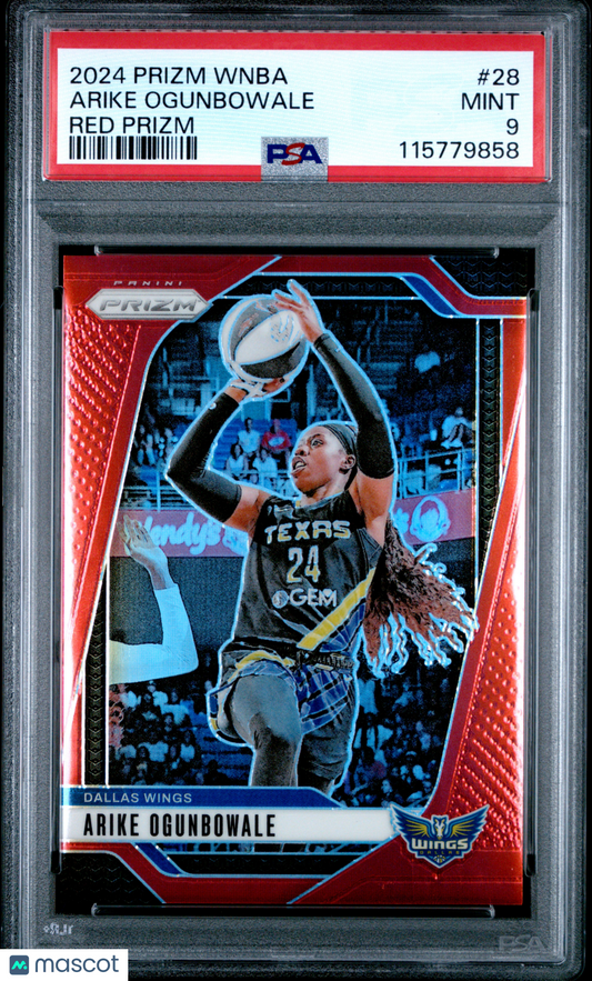 2024 Panini Prizm WNBA - Arike Ogunbowale #28 - Red /299 - PSA 9 - /299