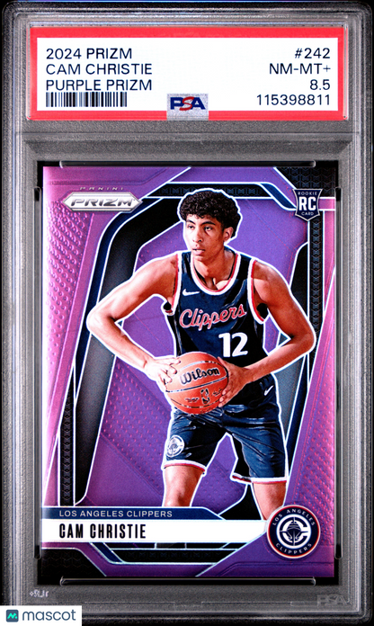 2024 Panini Prizm - Cam Christie #242 - ROOKIE - Purple /99 - PSA - ROOKIE /99