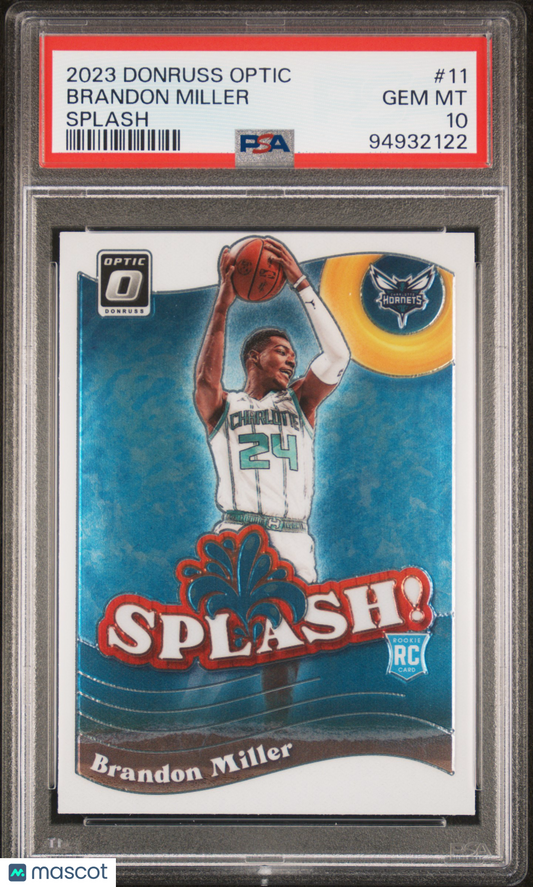 2023 Panini Donruss Optic Splash Brandon Miller ROOKIE #11 PSA 10