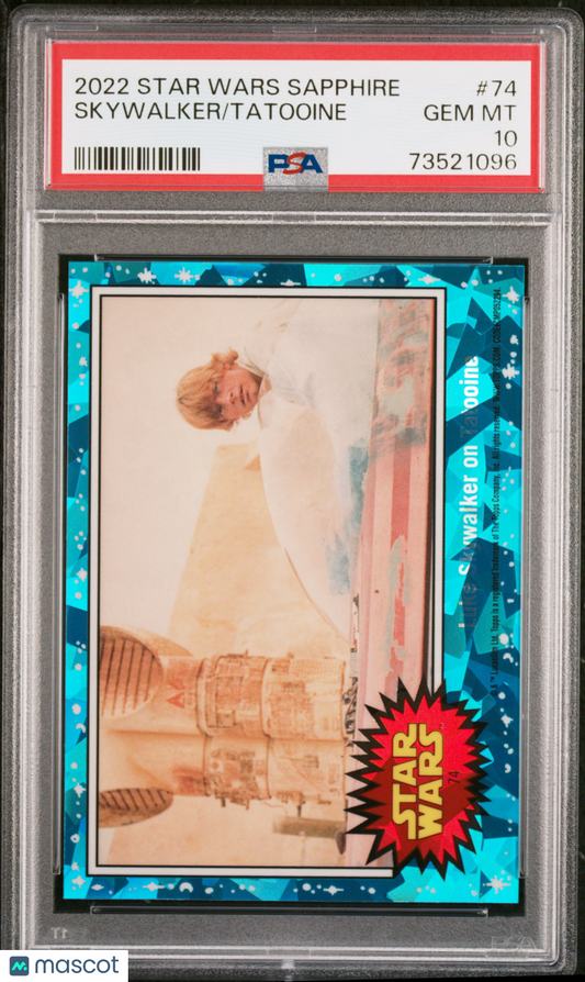 2022 Topps Chrome Sapphire Edition Star Wars Skywalker/Tatooine #74 PSA 10
