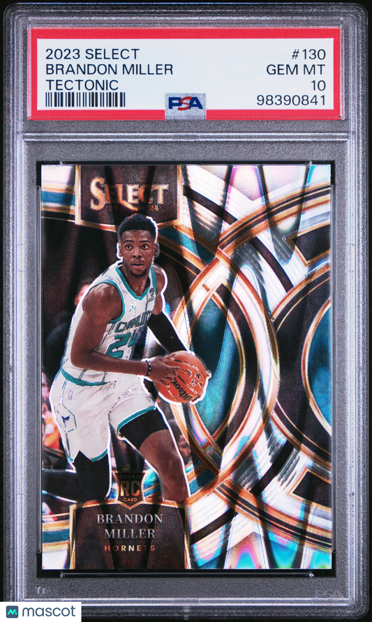 2023 Panini Select Brandon Miller #130 Tectonic ROOKIE PSA 10