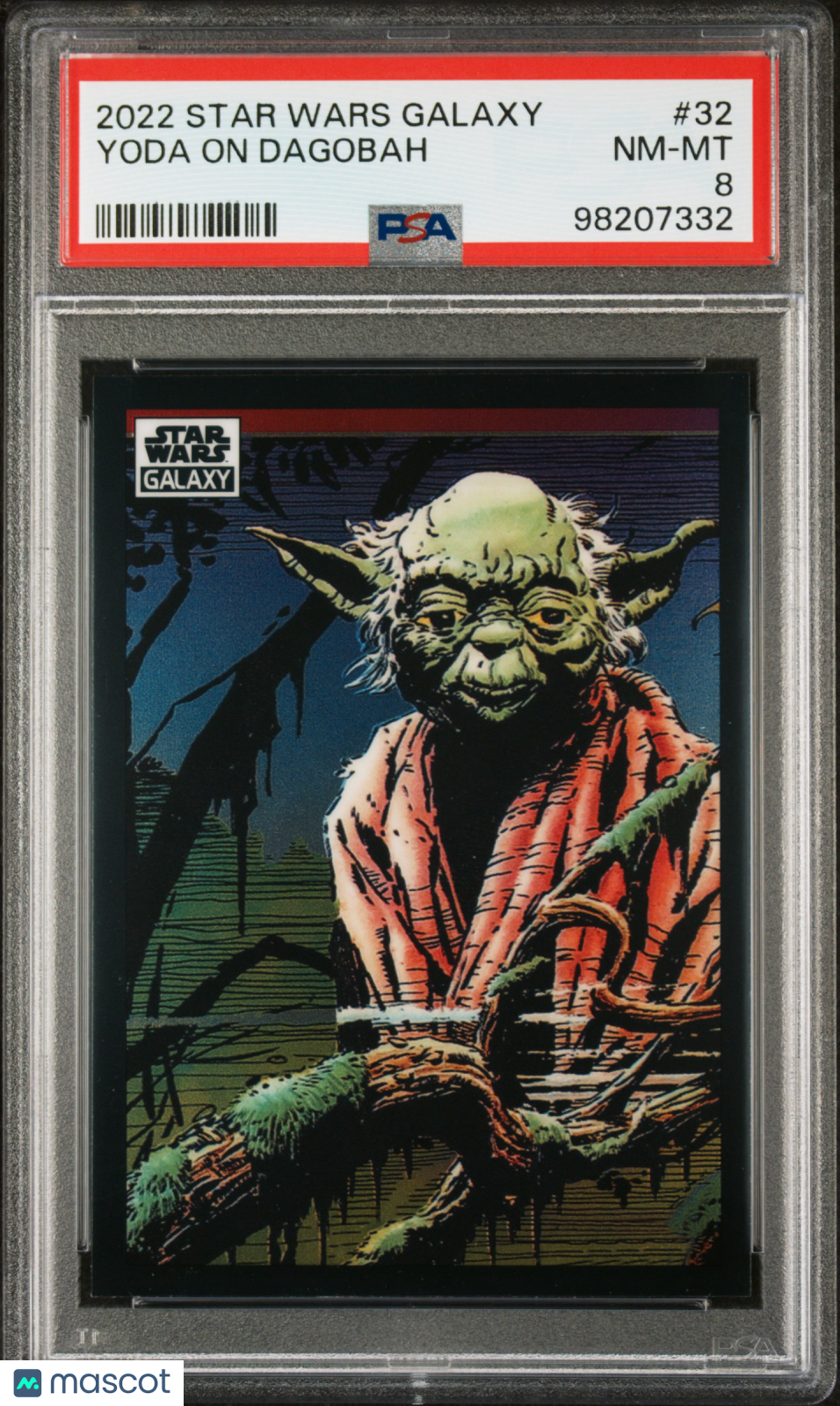 2022 Topps Chrome Star Wars Galaxy Yoda On Dagobah #32 PSA 8