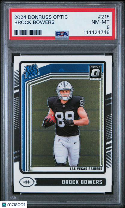 2024 Panini Donruss Optic - Brock Bowers #215 - ROOKIE - PSA