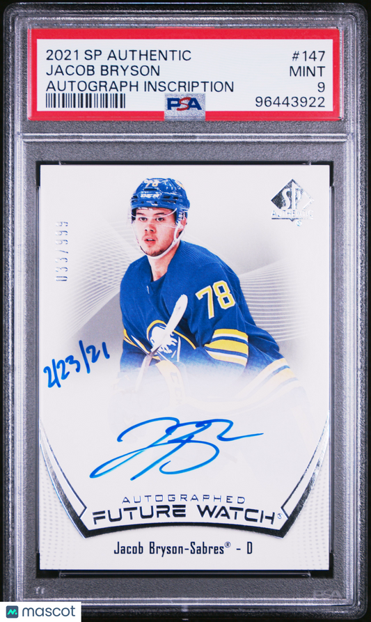 2021 SP Authentic - Jacob Bryson - FUTURE WATCH AUTO /999 - PSA - INSCRIBED /50