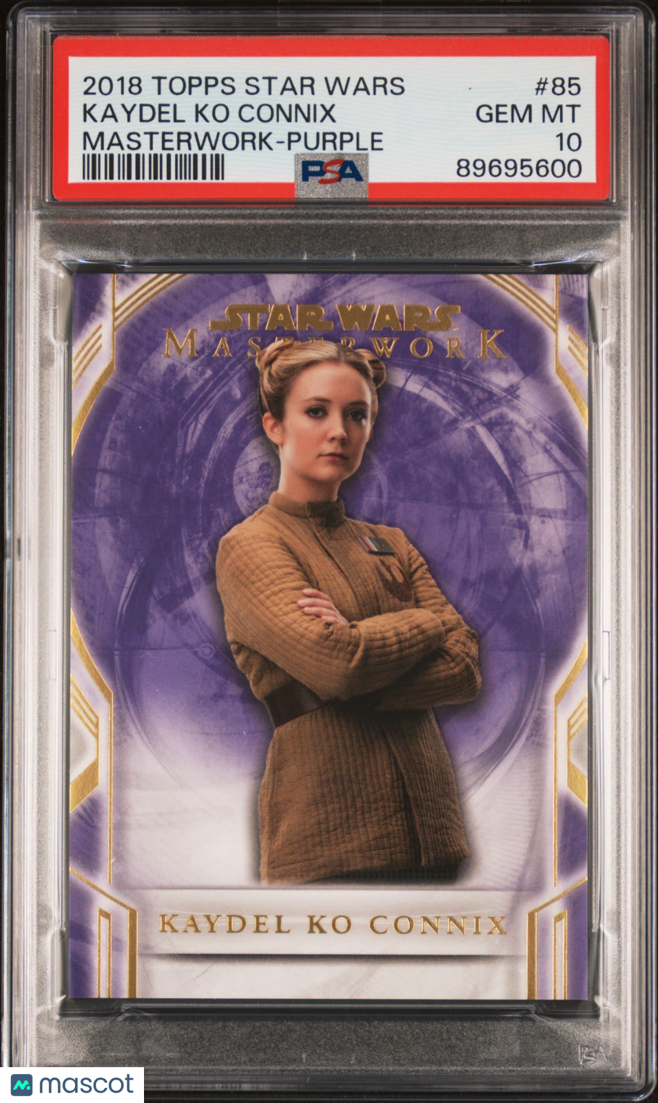 2018 Topps Star Wars Masterwork Kaydel Ko Connix #85 - Purple /50 PSA 10 - /50