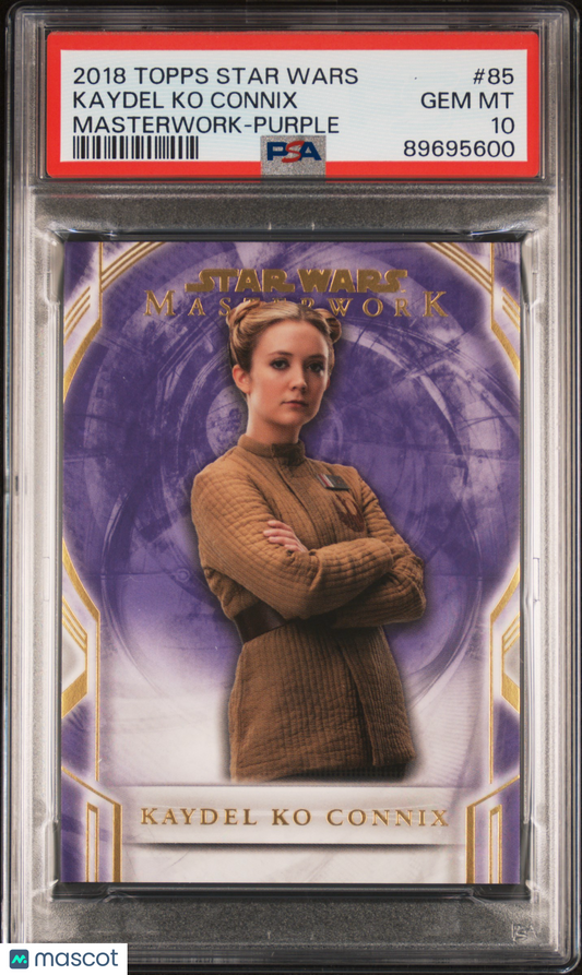 2018 Topps Star Wars Masterwork Kaydel Ko Connix #85 - Purple /50 PSA 10 - /50