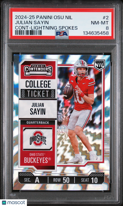 2024 The Ohio State NIL - Julian Sayin #2 - Lightning Spokes /99 - PSA - /99