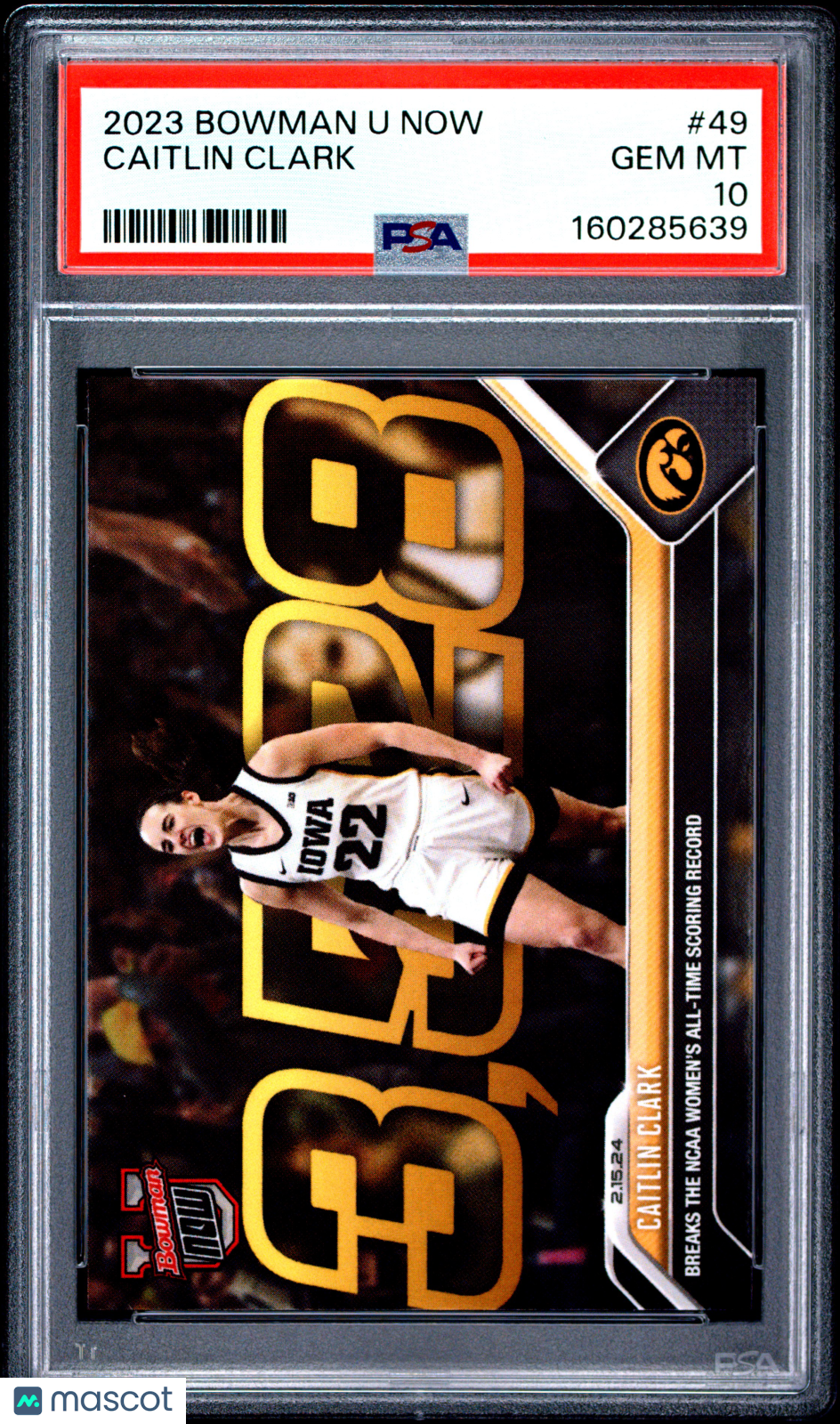 2023 Bowman U Now - Caitlin Clark #49 - PSA 10