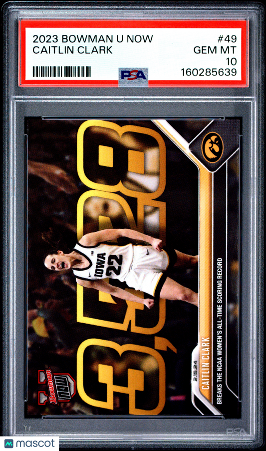 2023 Bowman U Now - Caitlin Clark #49 - PSA 10