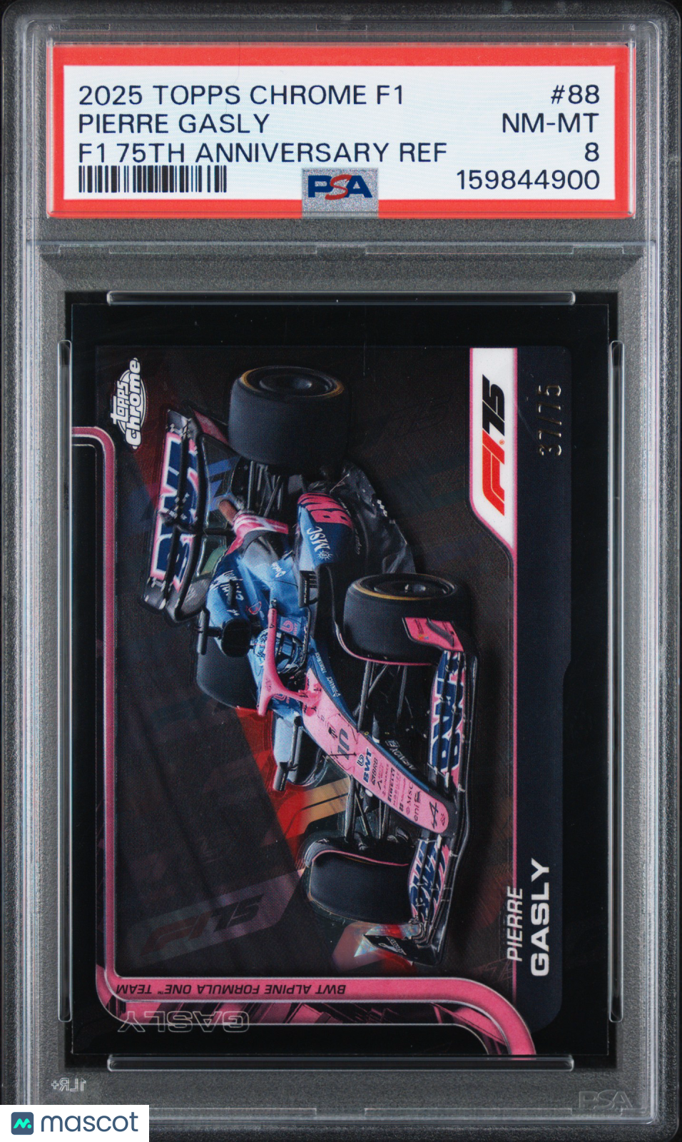 2025 Formula 1 - Pierre Gasly #88- F1 75th Anniversary Refractor /75 - PSA - /75