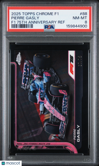 2025 Formula 1 - Pierre Gasly #88- F1 75th Anniversary Refractor /75 - PSA - /75
