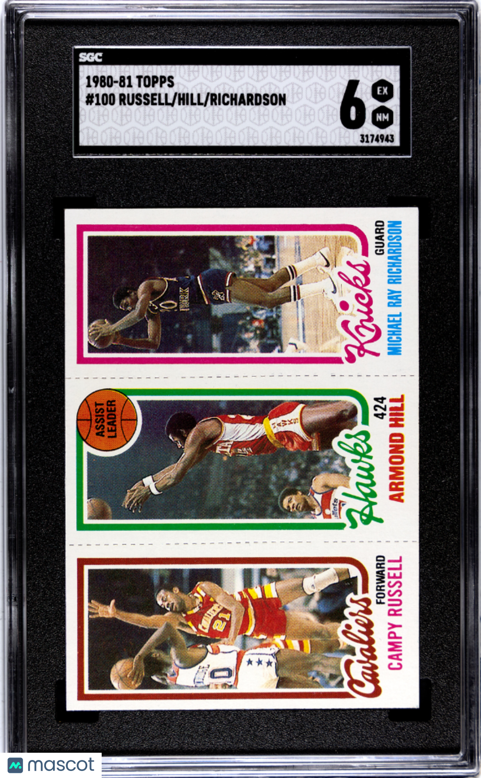 1980-81 Topps Campy Russell Armond Hill Michael Ray Richardson #100 SGC 6