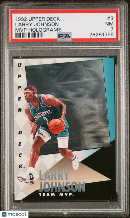 1992 Upper Deck - Larry Johnson #3 - MVP Holograms - PSA 7