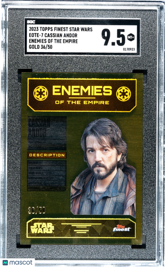 2023 Topps Finest Star Wars Cassian Andor #EOTE-7- GOLD /50 - SGC 9.5 - GOLD /50