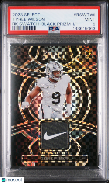 2023 Select - Tyree Wilson - Rookie Nike Swatch - PSA - ROOKIE - Black Prizm 1/1