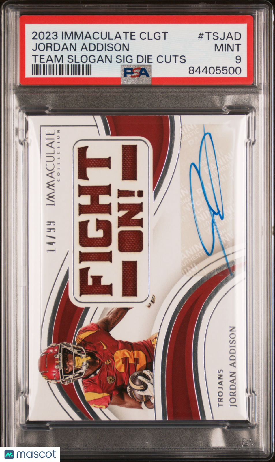2023 Immaculate Collegiate - Jordan Addison - ROOKIE PATCH AUTO /99 - PSA