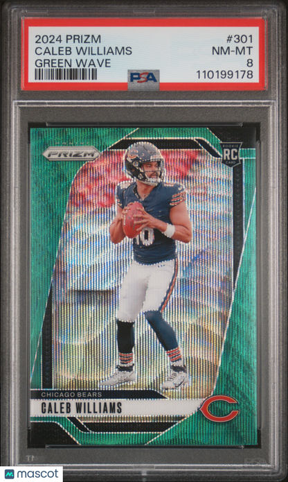 2024 Panini Prizm - Caleb Williams #301 - ROOKIE - Green Wave - ROOKIE - PSA