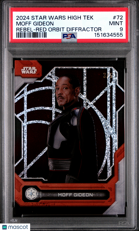 2024 Star Wars High Tek - Moff Gideon #72 - Red Diffractor /5 - PSA - Red /5