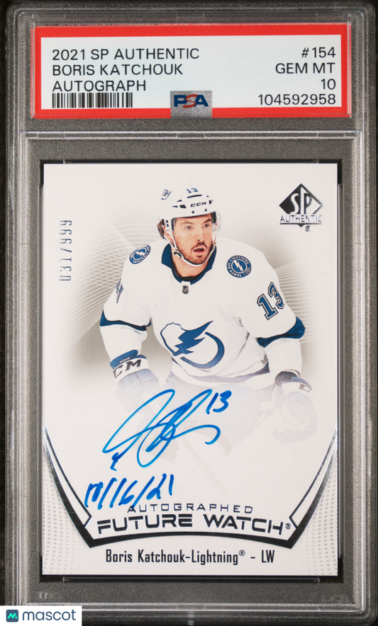 2021 SP Authentic- Boris Katchouk- FUTURE WATCH AUTO /999- PSA 10- INSCRIBED /50