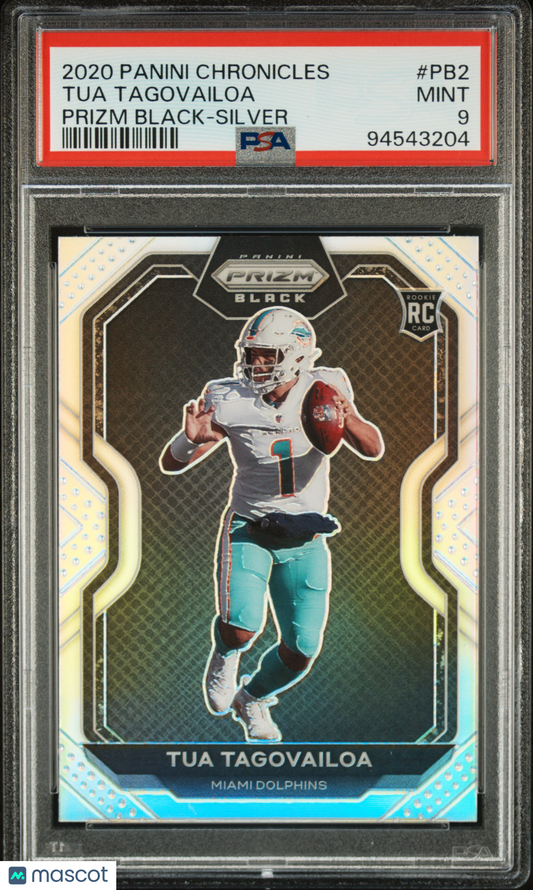 2020 Panini Chronicles Prizm Black Tua Tagovailoa #PB2 Silver PSA 9