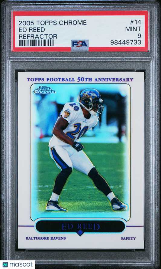 2005 Topps Chrome - Ed Reed #14 - Refractor - PSA 9