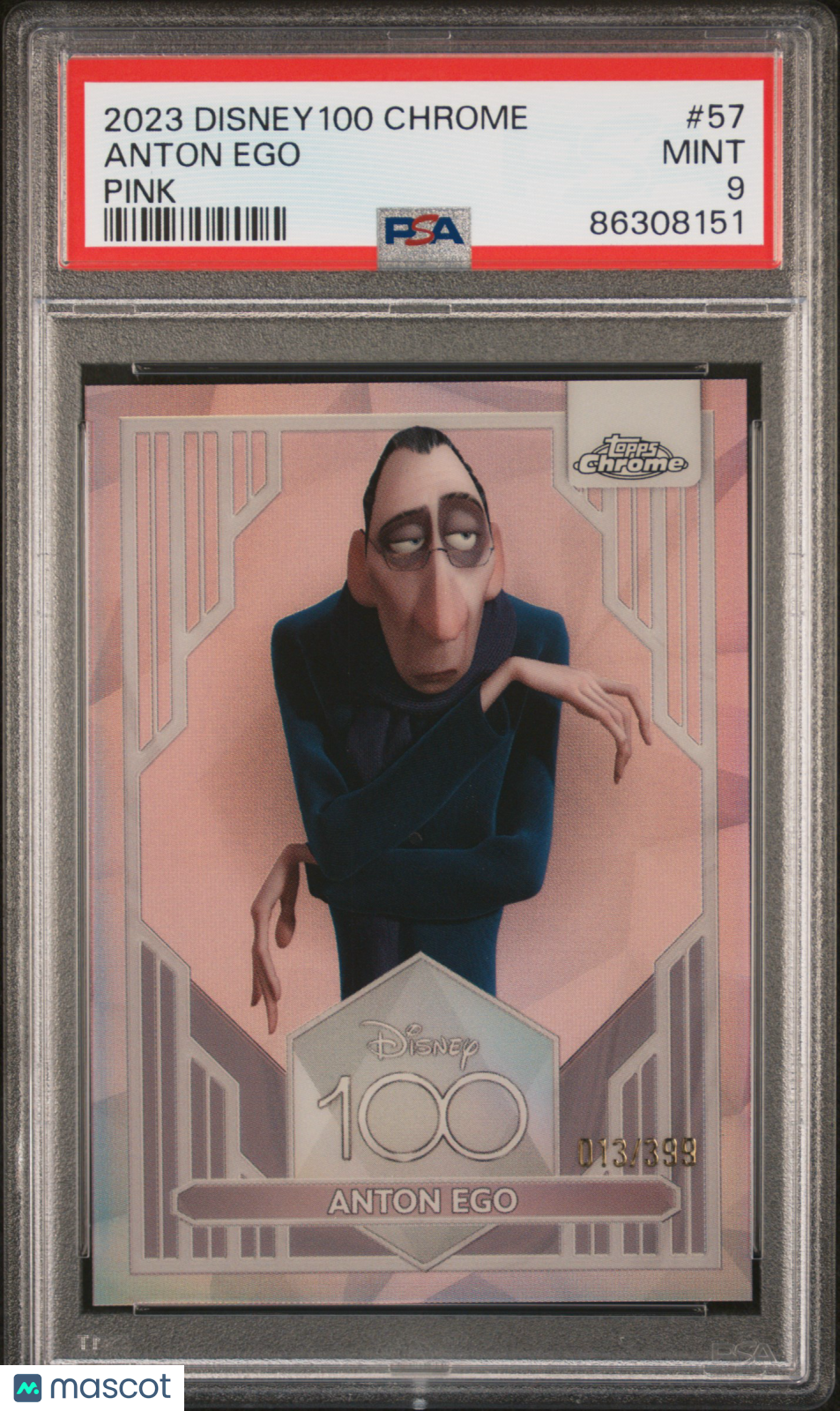 2023 Topps Chrome Disney100 - Anton Ego - Pink /399 - PSA /399