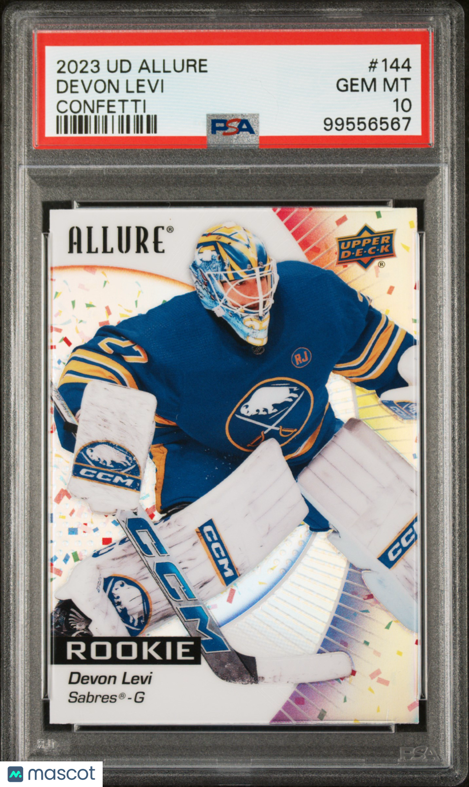 2023 Upper Deck Allure Devon Levi #144 Confetti ROOKIE PSA 10