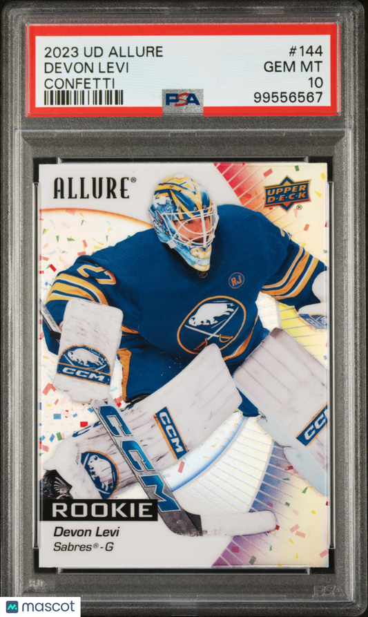 2023 Upper Deck Allure Devon Levi #144 Confetti ROOKIE PSA 10