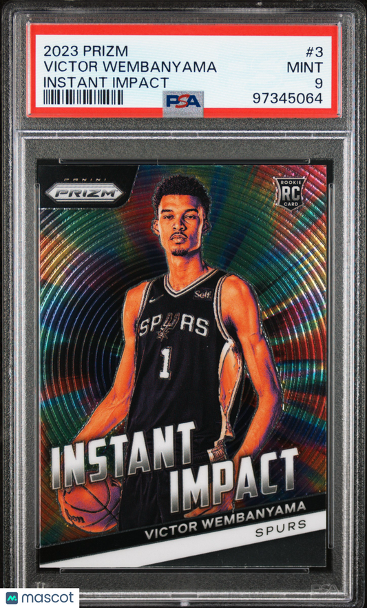 2023 Panini Prizm Instant Impact Victor Wembanyama ROOKIE #3 PSA 9