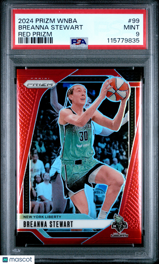 2024 Panini Prizm WNBA - Breanna Stewart #99 - Red /299 - PSA 9 - /299