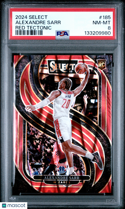 2024 Panini Select - Alexandre Sarr #185 - ROOKIE - Red Tectonic /65 - PSA /65